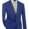 Blue Modern Fit 2 Piece Suit Textured Solid With Peak Lapel -Clothing Shop M2TR BLUE