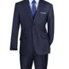 Navy Modern Fit 2 Piece Suit Textured Solid With Peak Lapel 1 Navy Modern Fit 2 Piece Suit Textured Solid With Peak Lapel -Clothing Shop M2TR NAVY JPG 1