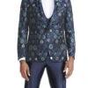 (44R) Navy Slim Fit Tuxedo 4 Piece Floral Pattern With Bow Tie -Clothing Shop M300SK NAVY e4be3379 18d1 4792 b422 c1a6a9a126be