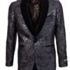 Empire Collection - Slim Fit Black Shawl Collar Sports Coat With Blue Trim -Clothing Shop ME 276H 2 s