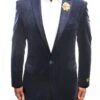 Empire Collection - Navy Velvet Stripe Sports Coat Modern Fit -Clothing Shop ME169 2