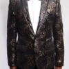 Empire Collection - Regular Fit Black And Gold With Fancy Metallic Pattern Sports Coat -Clothing Shop ME171 01