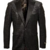 Empire Collection - Black Sequin Texture Design Sports Coat Slim Fit -Clothing Shop ME263H 01s
