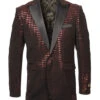 Empire Collection - Red Sequin Texture Design Sports Coat Slim Fit -Clothing Shop ME263H 03s