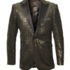 Empire Collection - Gold Sequin Texture Design Sports Coat Slim Fit In Black -Clothing Shop ME263H 04s