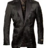 Empire Collection - Black Slim Fit Floral Pattern Sports Coat