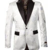 (XL, 2XL, 5XL) Empire Collection - White And Silver Slim Fit Floral Pattern Sports Coat -Clothing Shop ME266H 03 32033 728e2824 c932 453d b89d 78eff08257fe