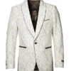 Empire Collection - White Floral Solid Pattern Sports Coat Slim Fit -Clothing Shop ME277H 01S