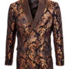Empire Collection - Slim Fit Rust Paisley Pattern Double Breasted Blazer -Clothing Shop ME328H 2 S