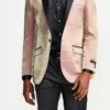 Slim Fit Shine Blazer 1 Button With Satin Peak Lapel In Rose -Clothing Shop MJ286S rose
