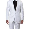 Slim Fit 2 Piece White Tuxedo With White Satin Peak Lapel -Clothing Shop MT182S 02 BL 92031.1542827281