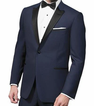 Navy Slim Fit Tuxedo 2 Piece With Satin Peak Lapel 3 Navy Slim Fit Tuxedo 2 Piece With Satin Peak Lapel