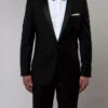 Black Slim Fit 2 Piece Tuxedo With Satin Peak Lapel -Clothing Shop MT187S 01