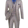 Blue Modern Fit Windowpane Peak Lapel 3 Piece Suit -Clothing Shop MV2W 3 BLUE JPG WEB 1