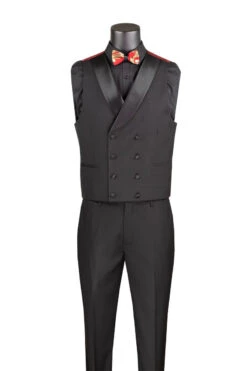 Red Gold Modern Fit 3 Piece Suit With Matching Bow Tie -Clothing Shop MVJQ 1 RED 2