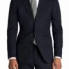 Men's Modern Fit Wool Suit Pinstripe Dark Navy 1 Men's Modern Fit Wool Suit Pinstripe Dark Navy -Clothing Shop MW129 NAVY