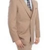 Modern Fit 3 Piece Fine Wool Suit Windowpane Tan -Clothing Shop MW245 tan05