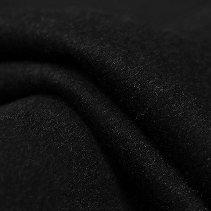 (6XL) Milan Collection - Wool And Cashmere Regular Fit Dress Top Coat 48" Long In Black 4 (6XL) Milan Collection - Wool And Cashmere Regular Fit Dress Top Coat 48" Long In Black - Image 2