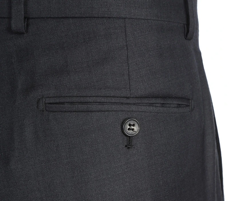 Half Canvas Wool Dress Suit Regular Fit 2 Piece In Charcoal 10 Half Canvas Wool Dress Suit Regular Fit 2 Piece In Charcoal - Image 8