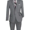 Medium Gray Slim Fit Men's 2 Piece Business Suit 2 Button -Clothing Shop S 2PP MGRAY