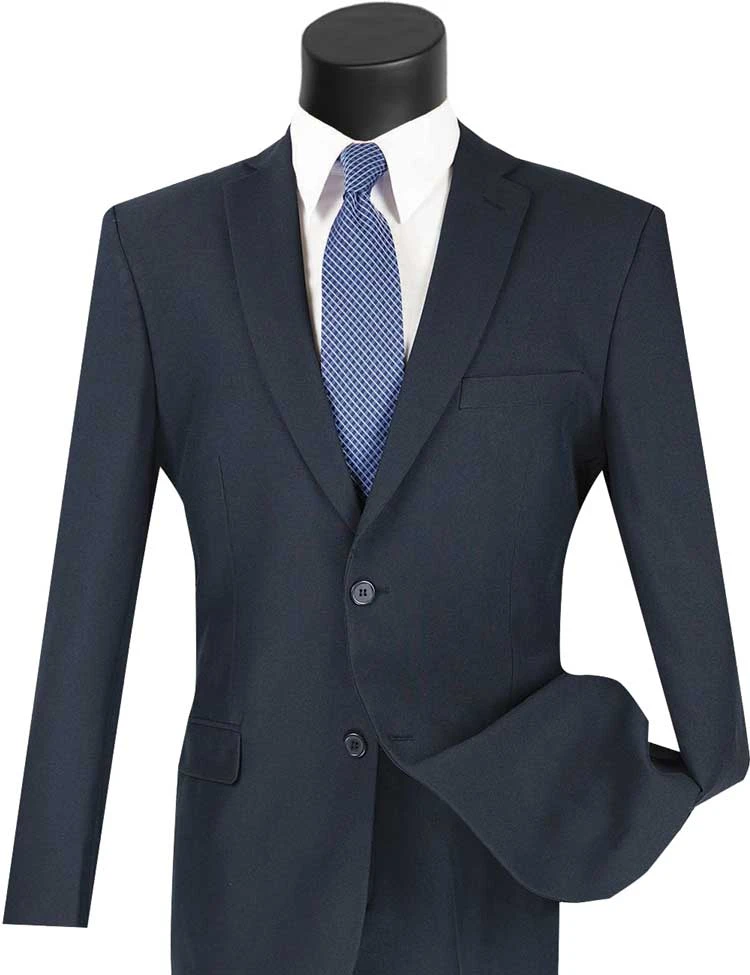 Navy Slim Fit Men's 2 Piece Business Suit 2 Button 3 Navy Slim Fit Men's 2 Piece Business Suit 2 Button