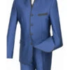 Oriental Collection - Banded Collar Slim Fit Suit Shiny Sharkskin 2 Piece Blue -Clothing Shop S4HT 1 BLUE 460x800 95ad2f87 0e77 4369 9193 38cd3b586346
