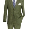 Catania Collection - Modern Fit Windowpane Suit 2 Piece In Olive