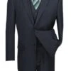 Sovana Collection - Regular Fit 3 Piece Suit 2 Button Tone On Tone Stripe In Navy -Clothing Shop SO1V2RS 7 NAVY