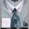 Men's Regular Fit French Cuff Shirt Set In Turquoise -Clothing Shop SO5DN75M turq