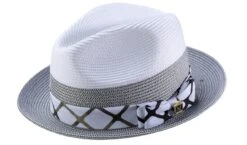 Men's Straw Fedora Hat In Olive