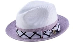 Men's Straw Fedora Hat In Purple
