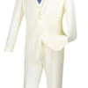 Slim Fit Business Men's Suit 3 Piece 2 Button In Ivory