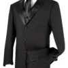 Men's Regular Fit Tuxedo 3 Piece With Vest In Black -Clothing Shop T 3VR Black 3