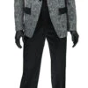 Slim Fit 3 Piece Tuxedo With Jacquard Pattern In Gray -Clothing Shop T SF GRAYs