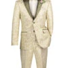 Champagne Sim Fit Tuxedo 2 Pieces With Matching Bow Tie -Clothing Shop TSJQ 1 CHAMPANE BEIGE JPG