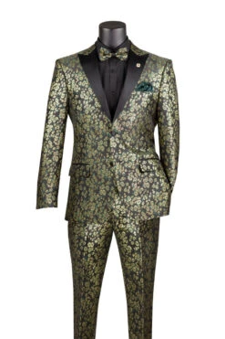 Emerald Green Sim Fit Tuxedo 2 Pieces With Matching Bow Tie