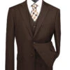 Sovana Collection - Regular Fit 3 Piece Suit 2 Button Tone On Tone Stripe In Brown -Clothing Shop V2RS 7 BROWN a2be52b0 ceb7 4685 b931 26192fbf59f1