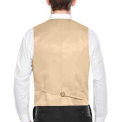 Vanderbilt Collection- Classic Dress Vest 5 Buttons Regular Fit In Beige -Clothing Shop VEST 201 3 BEIGE 2