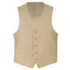 Beige Slim Fit Vest Single Breasted 5 Button Design -Clothing Shop beige