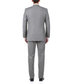 Bevagna Collection - Light Gray 100% Virgin Wool Regular Fit Pick Stitched 2 Piece Suit -Clothing Shop c508 5bei