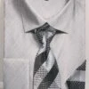 French Cuff Regular Fit Shirt In Gray With Tie, Cuff Links And Handkerchief -Clothing Shop dn82m grey
