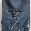 French Cuff Regular Fit Shirt In Navy With Tie, Cuff Links And Handkerchief -Clothing Shop dn82m navy