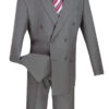 Atlantis Collection - Medium Gray Regular Fit Double Breasted 2 Piece Suit -Clothing Shop dpp mgray