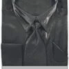 Black Metallic Velvet Dress Shirt Set French Cuff -Clothing Shop ds3808p2 black