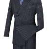Rockefeller Collection - Double Breasted Stripe Suit Navy Regular Fit 2 Piece 2 Rockefeller Collection - Double Breasted Stripe Suit Navy Regular Fit 2 Piece -Clothing Shop dss 4 Navy s