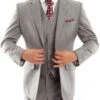 Arezzo Collection - 100% Wool Suit Modern Fit Italian Style 3 Piece In Gray