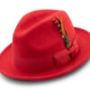 (L) Men's Red Wool Felt Fedora Hat Snap Brim Crushable -Clothing Shop h 10 RED 1a66e95f 557b 451a a161 24fe316d6040