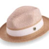 Men's Braided Two Tone Pinch Fedora Hat In Tan -Clothing Shop h 22 tan s