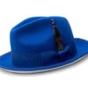 2 ¼" Brim Wool Felt Dress Hat Royal Blue With White Bottom -Clothing Shop h 79 ROYAL