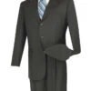 Mont Blanc Collection - Regular Fit Suit 3 Button 2 Piece In Charcoal -Clothing Shop lucci mens 3 button single breasted charcoal suit 3pp 22